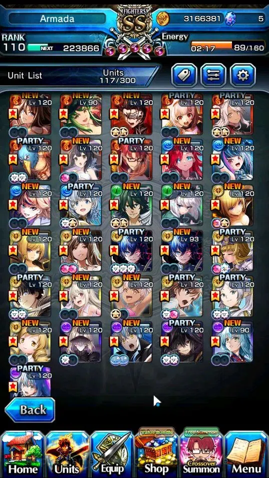 Grand Summoners Accounts End-Game Global|Rank 110|3 SP Art|31 Ascend 19 TW(S Miyu,Beta,Shadow,Isliid,Chloe 2x,Mikoto,DL 5