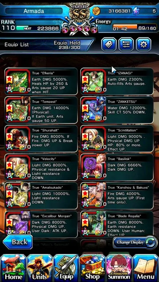 Grand Summoners Accounts End-Game Global|Rank 110|3 SP Art|31 Ascend 19 TW(S Miyu,Beta,Shadow,Isliid,Chloe 2x,Mikoto,DL 6