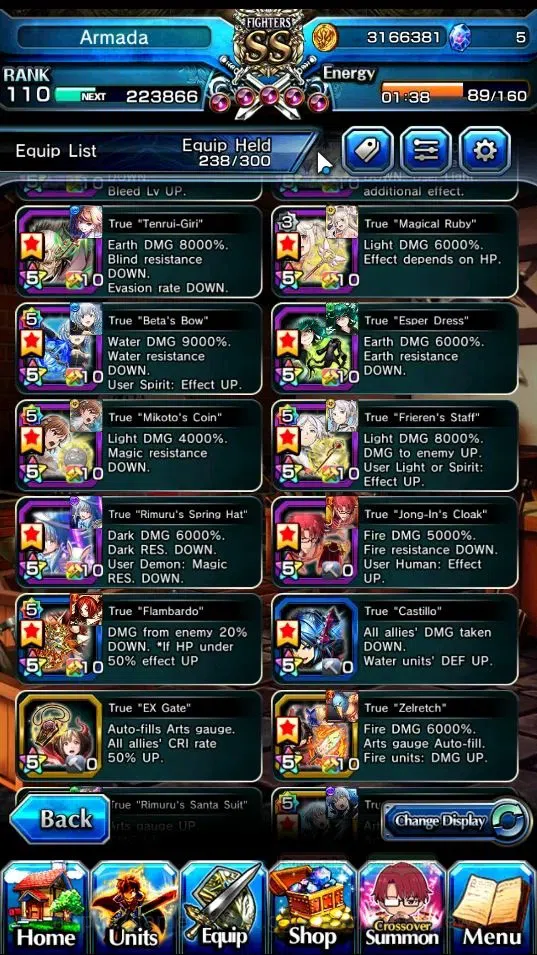 Grand Summoners Accounts End-Game Global|Rank 110|3 SP Art|31 Ascend 19 TW(S Miyu,Beta,Shadow,Isliid,Chloe 2x,Mikoto,DL 8
