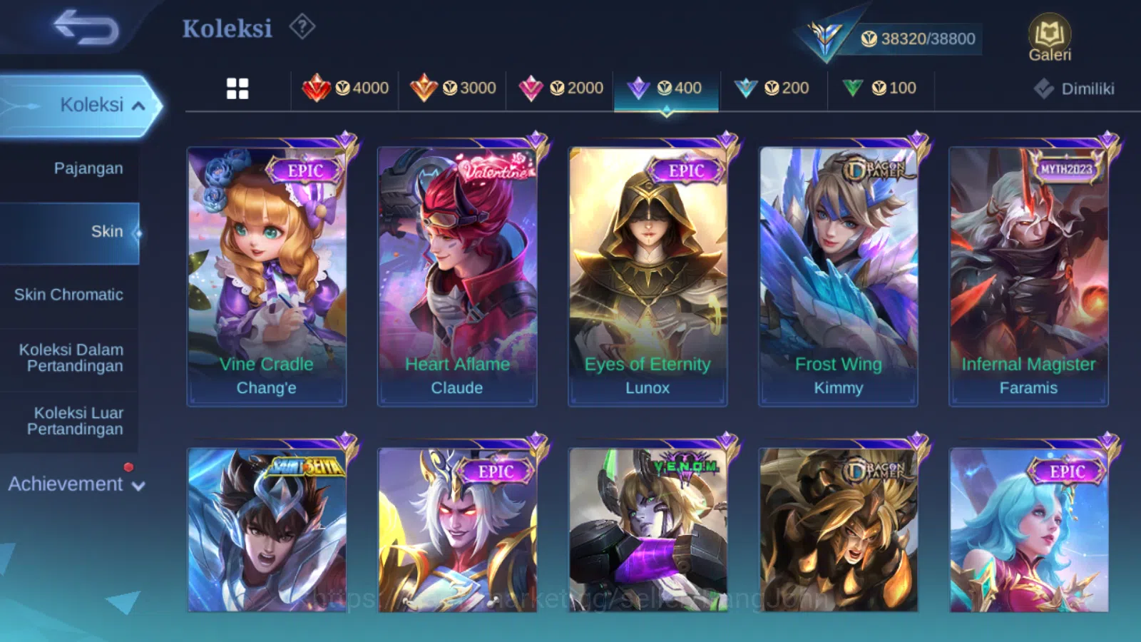 Mobile Legends: Bang Bang Accounts Others Hero 131 | skin 194 | saber saber | zodiac irithel | epic irithel | spongebob 11