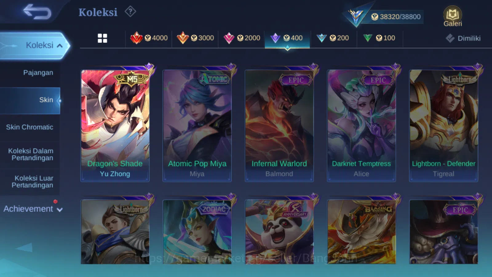 Mobile Legends: Bang Bang Accounts Others Hero 131 | skin 194 | saber saber | zodiac irithel | epic irithel | spongebob 13