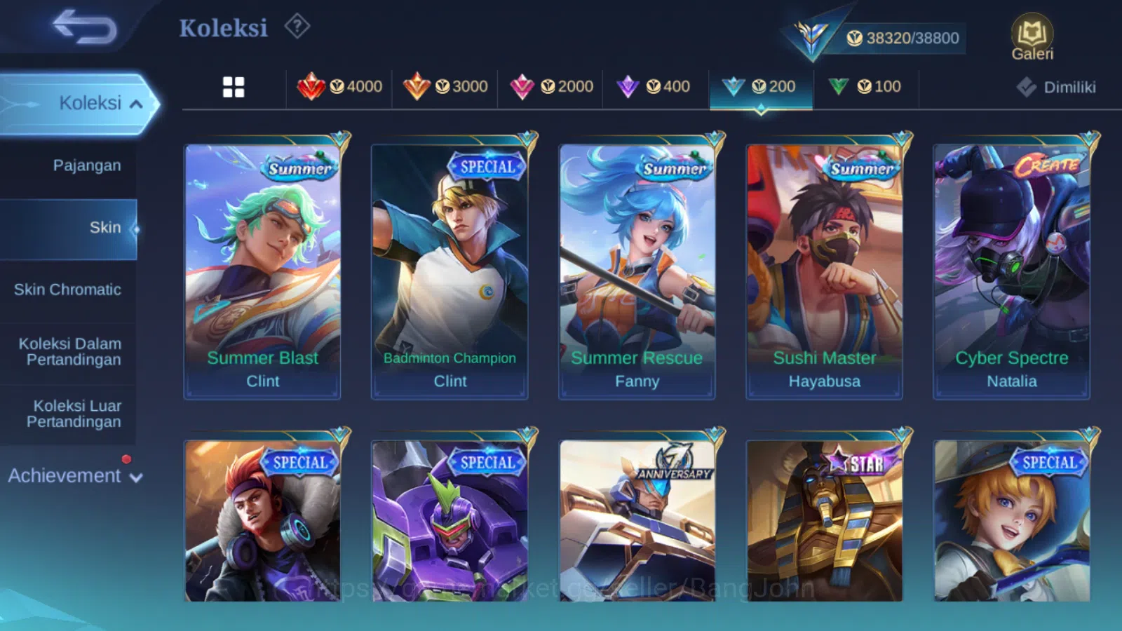 Mobile Legends: Bang Bang Accounts Others Hero 131 | skin 194 | saber saber | zodiac irithel | epic irithel | spongebob 15
