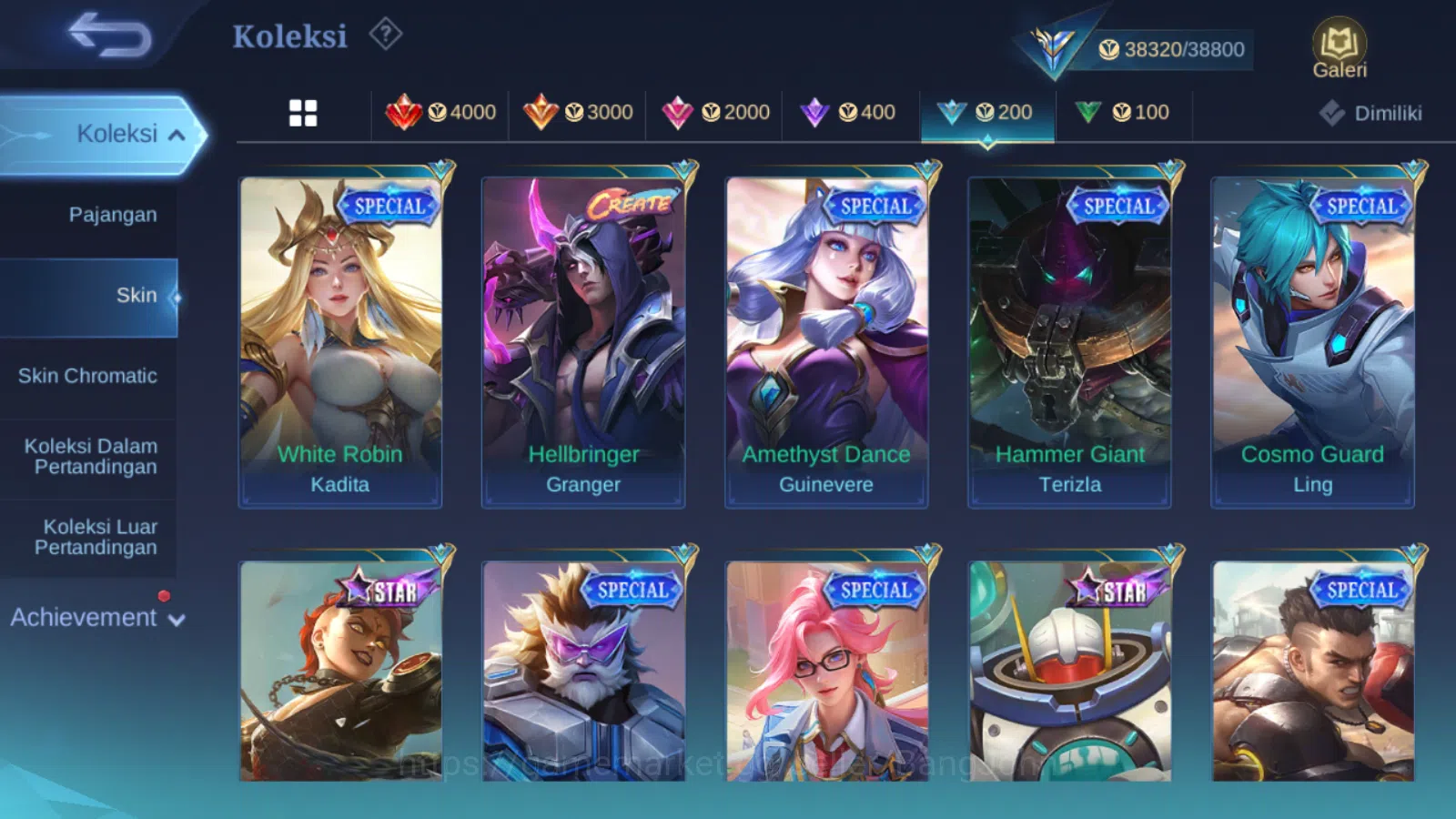Mobile Legends: Bang Bang Accounts Others Hero 131 | skin 194 | saber saber | zodiac irithel | epic irithel | spongebob 19