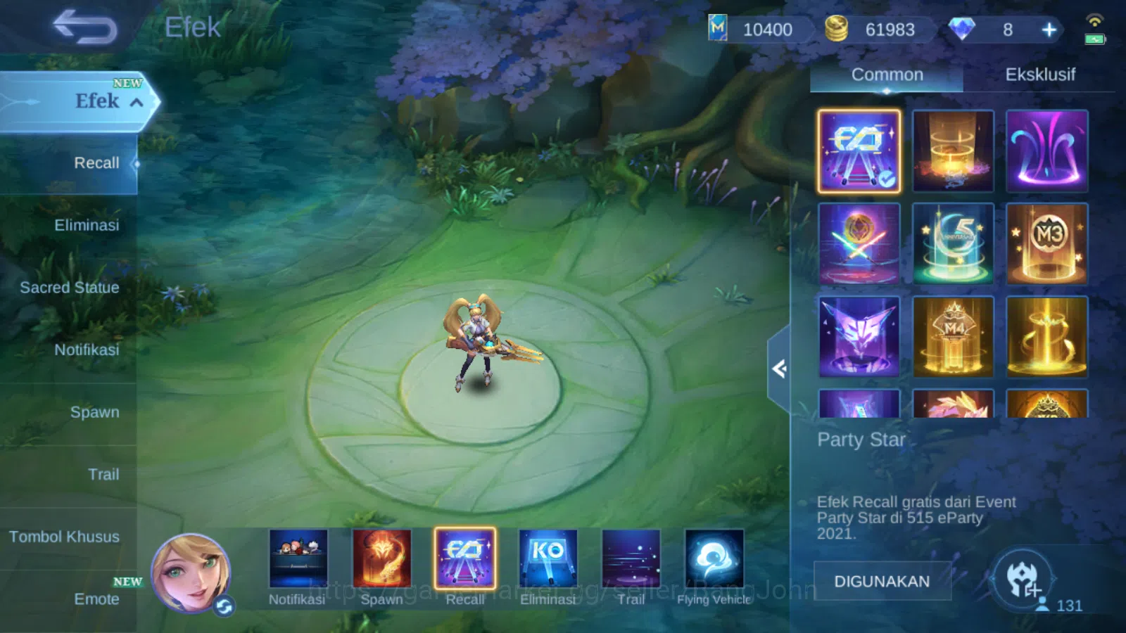 Mobile Legends: Bang Bang Accounts Others Hero 131 | skin 194 | saber saber | zodiac irithel | epic irithel | spongebob 6
