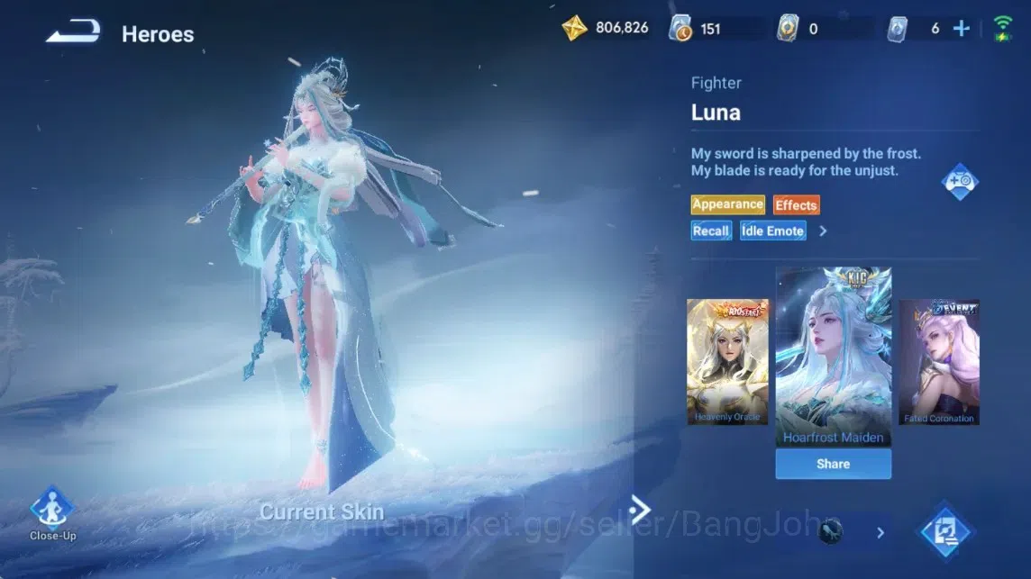 Honor of Kings Accounts Rare Skin Global|112H 234S|Blessed [Charlotte]|LNY2024 [Sun Ce&Lady Sun]|SXD [Hou Yi]|KIC [Luna]|1 11