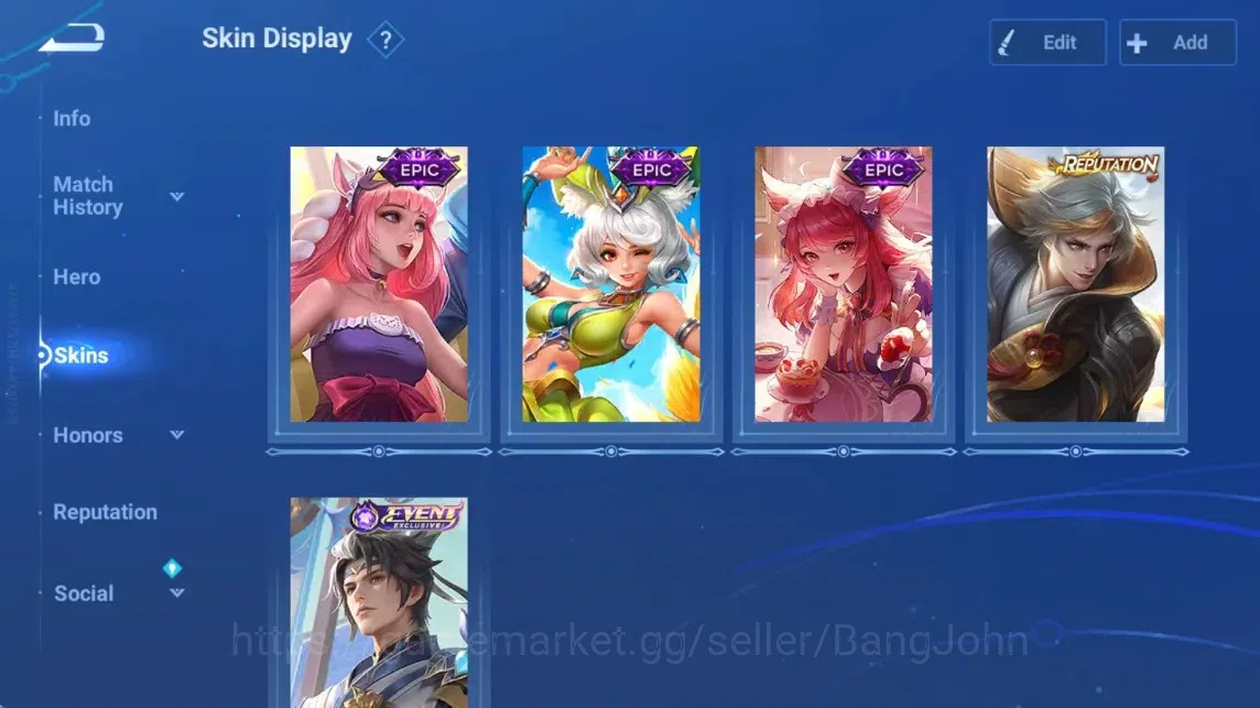 Honor of Kings Accounts Rare Skin Global|112H 234S|Blessed [Charlotte]|LNY2024 [Sun Ce&Lady Sun]|SXD [Hou Yi]|KIC [Luna]|1 7