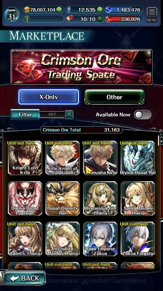 Last Cloudia Accounts Endgame GLOBAL END|12K Cryst|20 Collab Unit(Vargas,EstelleB,Ainz,Rena,Lelouch,HinataBayonetta,etc)|31K 18