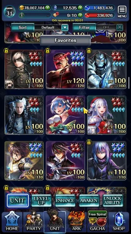Last Cloudia Accounts Endgame GLOBAL END|12K Cryst|20 Collab Unit(Vargas,EstelleB,Ainz,Rena,Lelouch,HinataBayonetta,etc)|31K 2