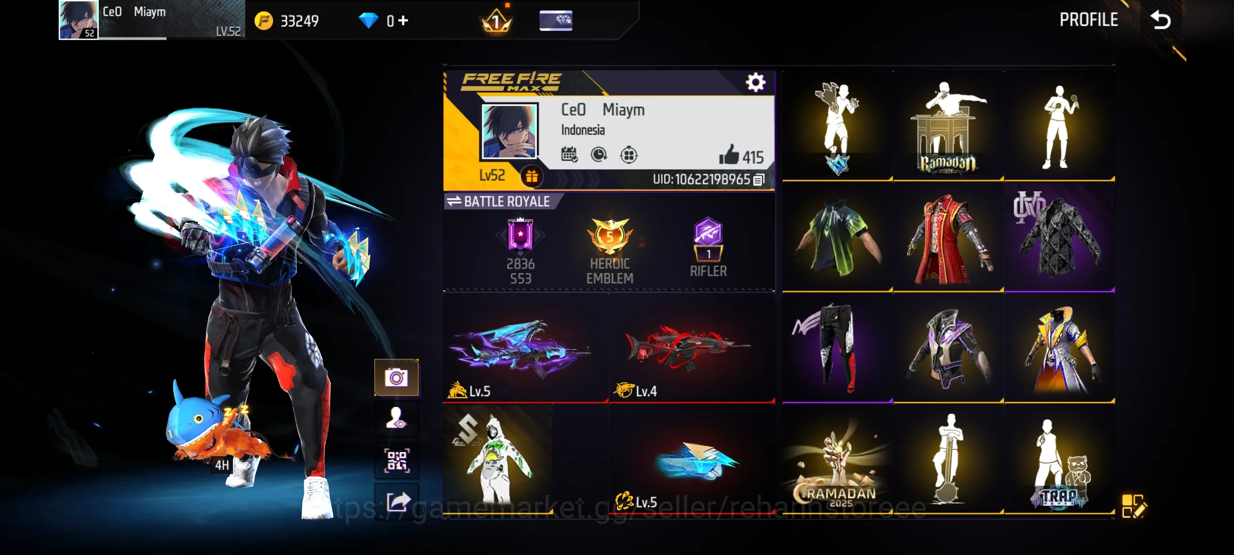 Free Fire Accounts EVO GUN 3 - MAX 1 - TINJU 2 JUTA LV 5 MAX - AK47 2 JUTA LV 5 - SCAR 2 JUTA LV 4 - ANIMASI LOBY - ANGEL 1