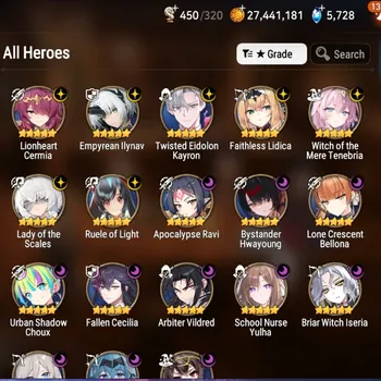 Epic Seven Accounts Mid-Tier Global UnVerif|Mor67|18ML(School NYulha,Lotscales,Witch Tenebria,Etc)+Full