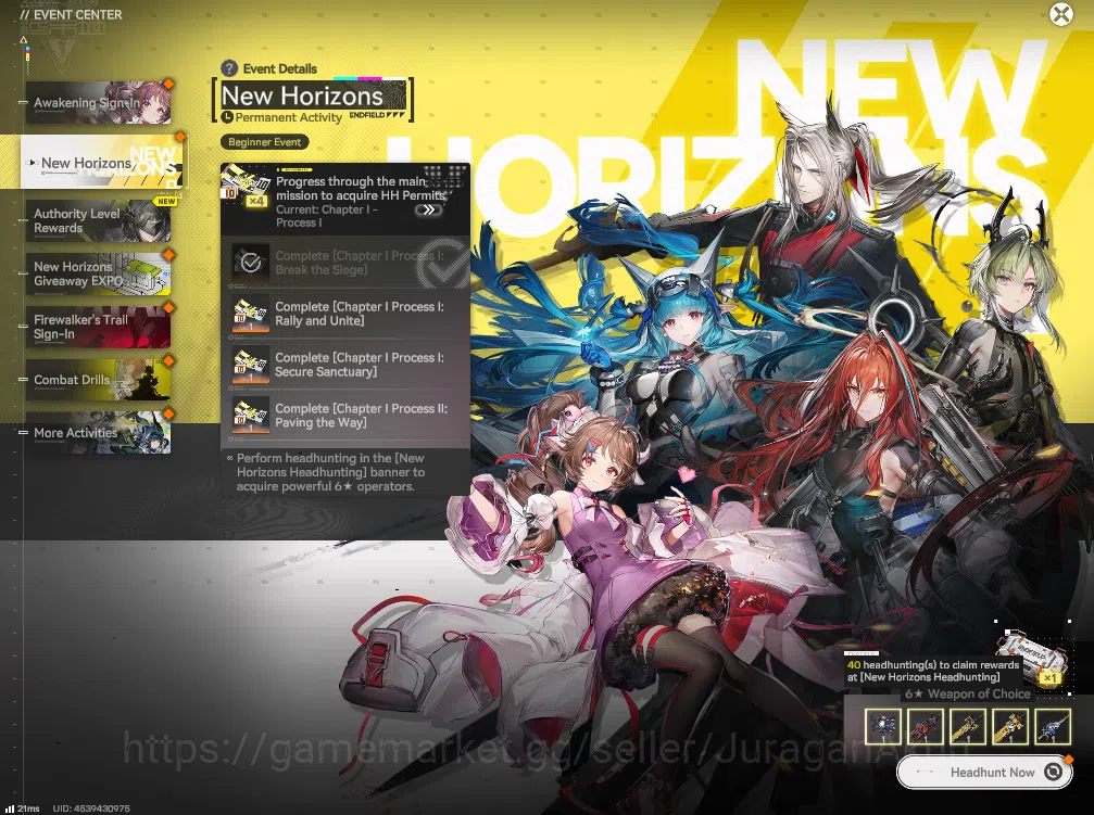 Arknights: Endfield Accounts Asia LVL 2 | Fresh Starter + Meta SSR (Laevatain) + 3 SR Character |Skip Tutorial| GrypLink 7