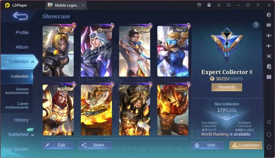 Mobile Legends: Bang Bang Accounts GLOBAL Hero 121 Skin 177 | Dtamer Lance+Masha| SB  image 14