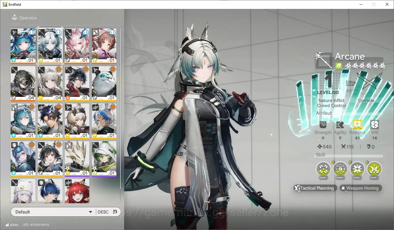 Arknights: Endfield Accounts ASIA |Fresh Starter|Lv 2|2 Limit (Arcane+Sign , MiFu) + Last Rite,Ardelia|3560 Oro + 380 1