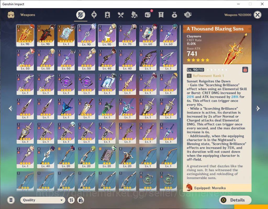 Genshin Impact Accounts ASIA|AR 55|3 Limited +2(*5Weapon)|Mavuika+Sign,SKi image 13