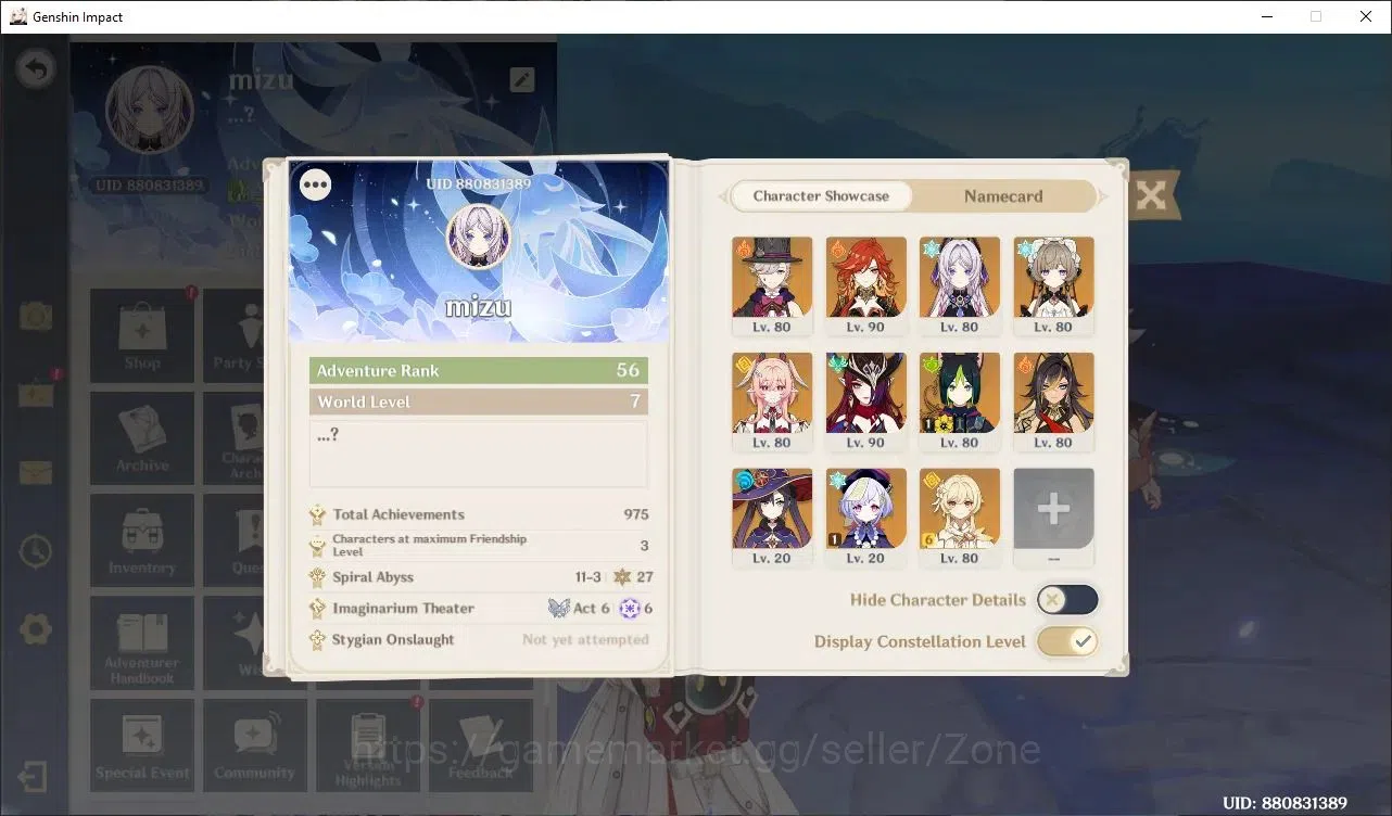 Genshin Impact Accounts Others Asia|AR 56|6 Limited *5CHAR .Sandrone+Sign (Sandrone,Escoffier,Mavuika prem team)|Linnea 1