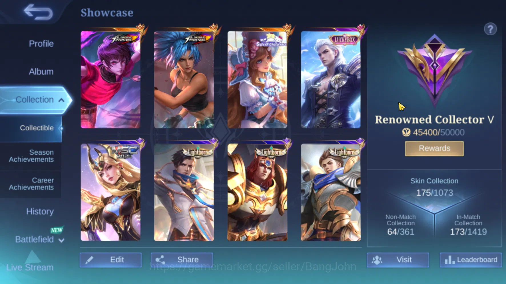 Mobile Legends: Bang Bang Accounts Others Hero 114 | Skin 175 | Emblem All Max | KOF Dyrroth | KOF Karina | Sanrio Floryn 2