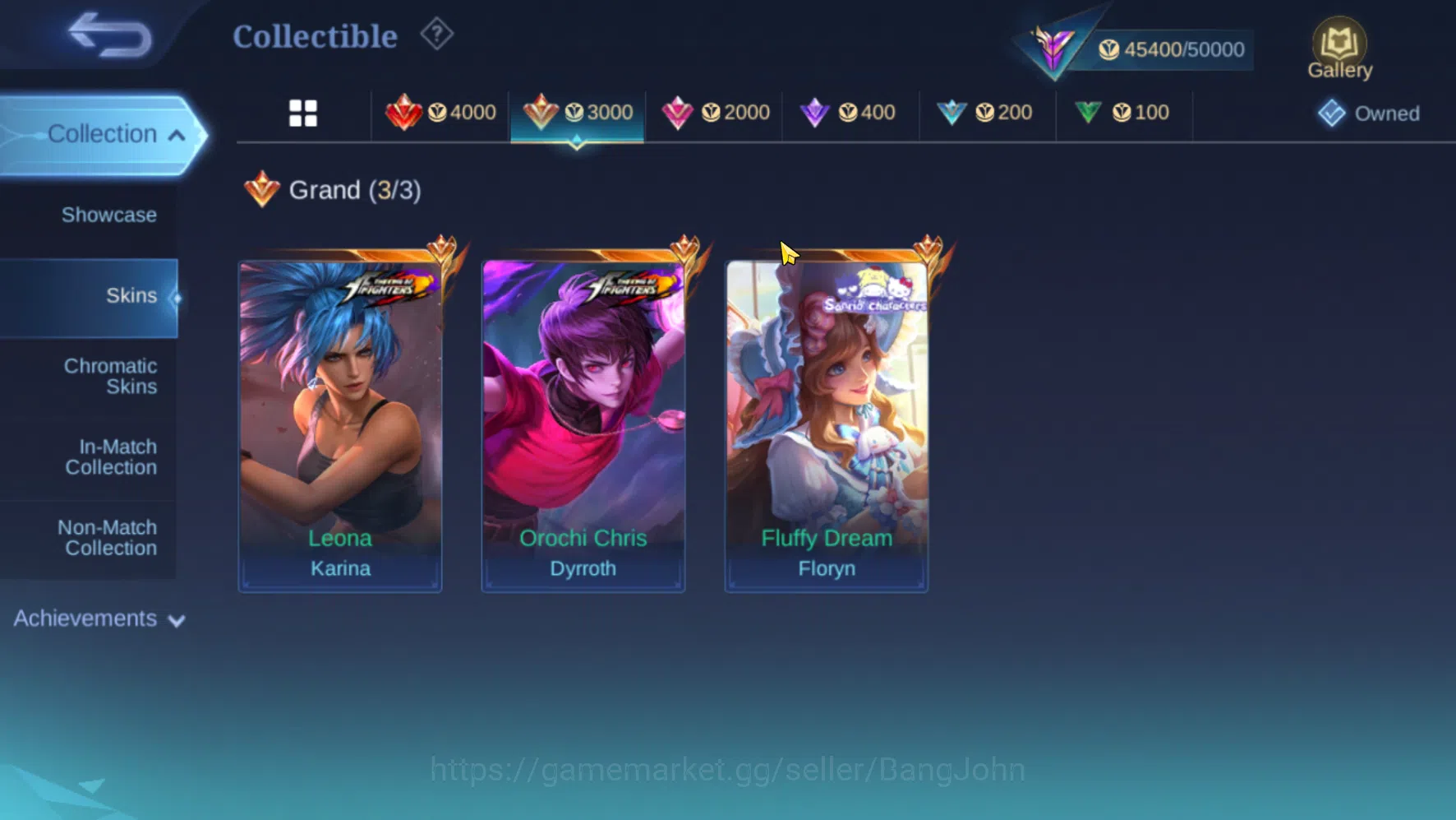 Mobile Legends: Bang Bang Accounts Others Hero 114 | Skin 175 | Emblem All Max | KOF Dyrroth | KOF Karina | Sanrio Floryn 3