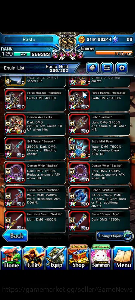 Grand Summoners Accounts Mid-Game Global|Rank 129|33 RGB|20 Ascend|RoyTW,Summer MiyuTW,EmiyaTW,JayTW,Pinnacle 17