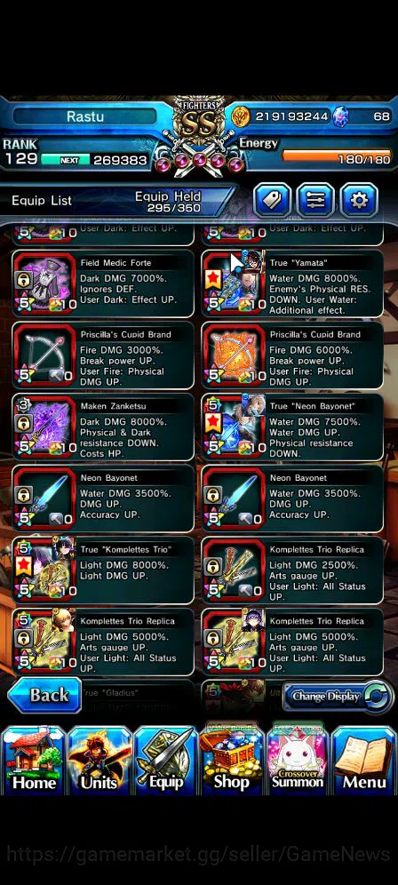 Grand Summoners Accounts Mid-Game Global|Rank 129|33 RGB|20 Ascend|RoyTW,Summer MiyuTW,EmiyaTW,JayTW,Pinnacle 20