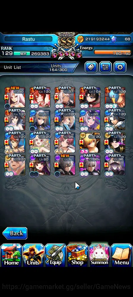 Grand Summoners Accounts Mid-Game Global|Rank 129|33 RGB|20 Ascend|RoyTW,Summer MiyuTW,EmiyaTW,JayTW,Pinnacle 3