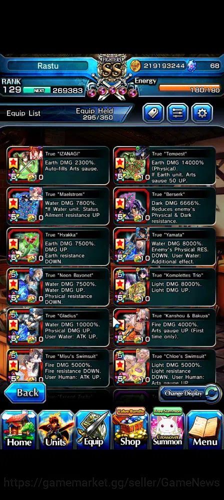 Grand Summoners Accounts Mid-Game Global|Rank 129|33 RGB|20 Ascend|RoyTW,Summer MiyuTW,EmiyaTW,JayTW,Pinnacle 4