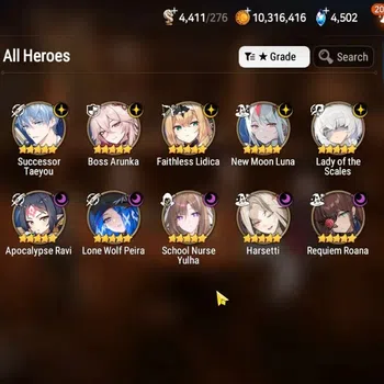 Epic Seven Accounts High-End GLOBAL UnVerif|10ML(Schol Nurse Yulha,LOTScales,BArunka,Har