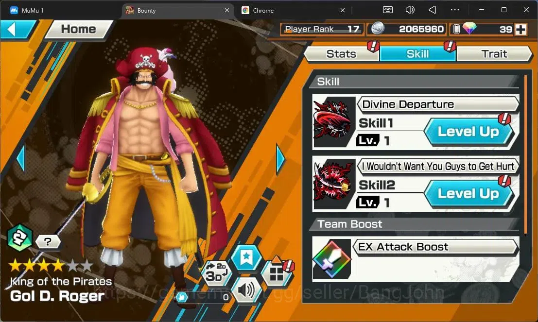 One Piece Bounty Rush Accounts High-End Global | EX 4 | PR 17 | TFE V Nusjuro MAX, Gol D Roger MAX, Zoro&Sanji, GF MD Luffy 6