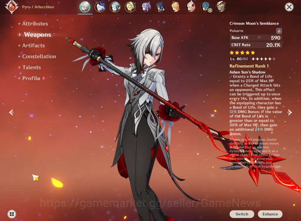 Genshin Impact Accounts ASIA|AR 52|3 Limited+2(*5Weapon)|Arlecchino+Sign,F image 3