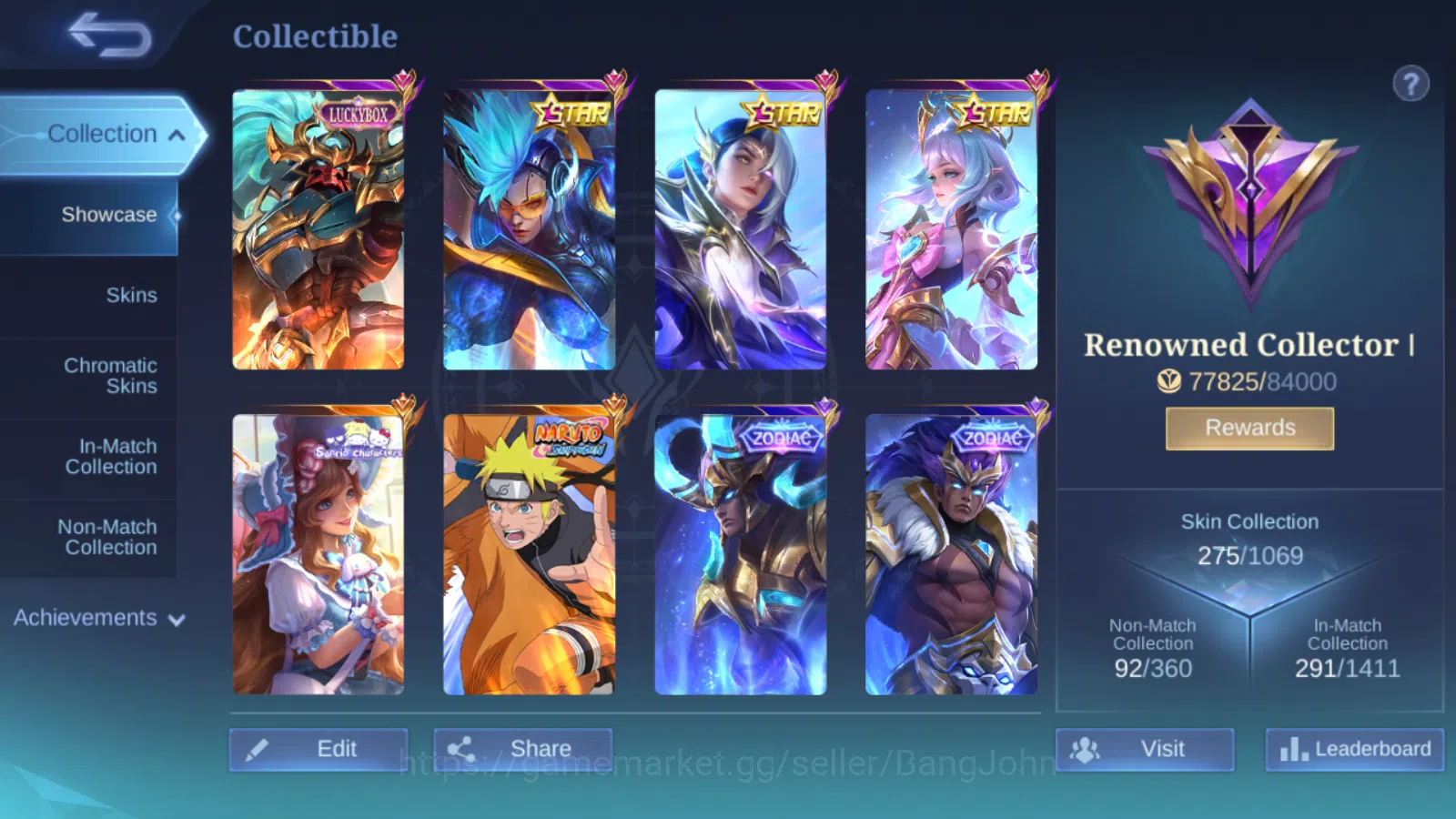 Mobile Legends: Bang Bang Accounts Others Hero 131 | Skin 275 | Naruto Lukas | KOF Karina | Sanrio Floryn | Luckybox Alpha 4