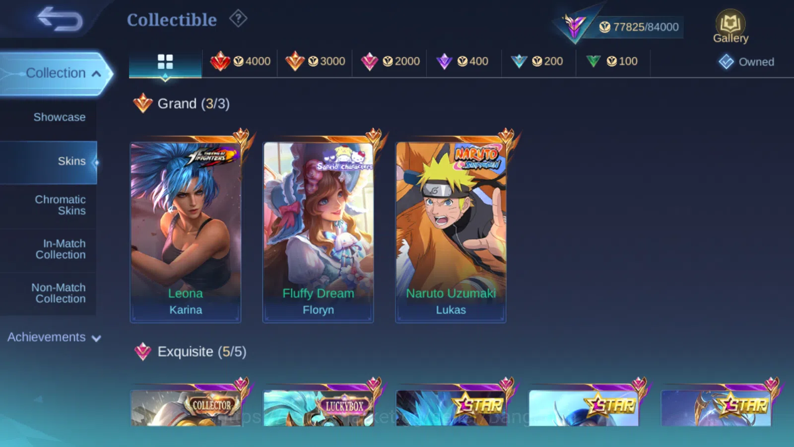 Mobile Legends: Bang Bang Accounts Others Hero 131 | Skin 275 | Naruto Lukas | KOF Karina | Sanrio Floryn | Luckybox Alpha 5