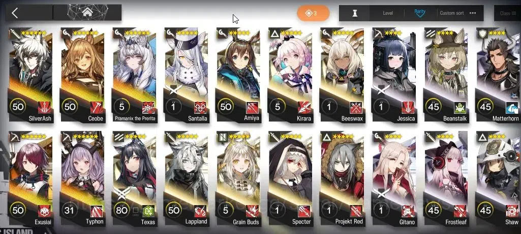 Arknights Accounts High-End Lv 20|67 Op+1 Outfits| 5 6*Op | Pramanix the Prerita,Typhon,Exusiai,Ceobe,SilverAsh |Terminal 5
