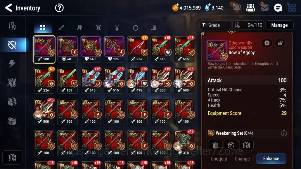 Epic Seven Accounts High-End Global Unverif|7 ML(LQC,ATywin,SSVivian,BHwayoung,DC Etc.)|PoH ON|SS 3.1K|655 CB+290 10