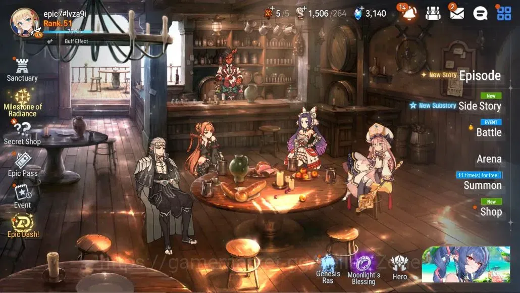 Epic Seven Accounts High-End Global Unverif|7 ML(LQC,ATywin,SSVivian,BHwayoung,DC Etc.)|PoH ON|SS 3.1K|655 CB+290 15
