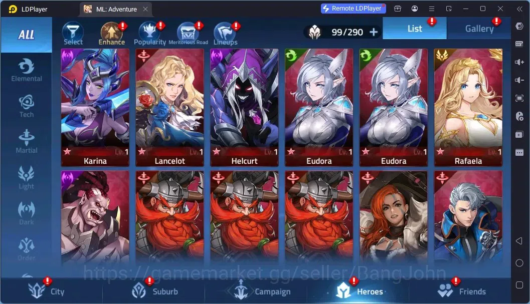 Mobile Legends: Adventure Accounts Global |LV 66|4,7M Power|VIP 7|Camp 47-5|Hero 99|1,009 Diamond|3 Awaken|14 RedStar|Detail 10
