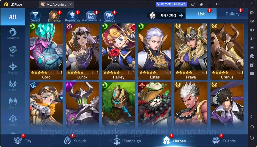 Mobile Legends: Adventure Accounts Global |LV 66|4,7M Power|VIP 7|Camp 47-5|Hero 99|1,009 Diamond|3 Awaken|14 RedStar|Detail 13