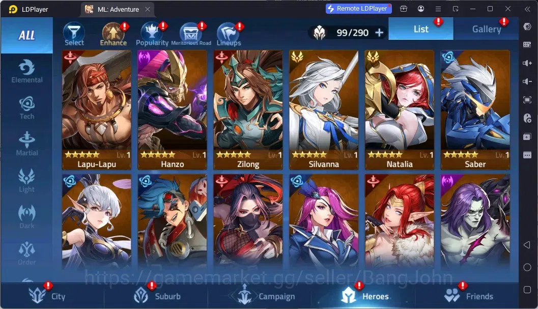 Mobile Legends: Adventure Accounts Global |LV 66|4,7M Power|VIP 7|Camp 47-5|Hero 99|1,009 Diamond|3 Awaken|14 RedStar|Detail 15