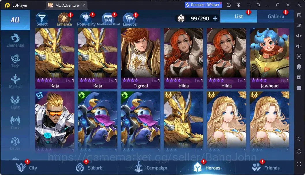 Mobile Legends: Adventure Accounts Global |LV 66|4,7M Power|VIP 7|Camp 47-5|Hero 99|1,009 Diamond|3 Awaken|14 RedStar|Detail 18