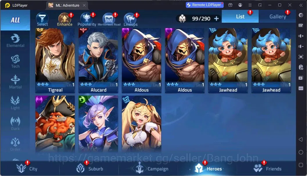 Mobile Legends: Adventure Accounts Global |LV 66|4,7M Power|VIP 7|Camp 47-5|Hero 99|1,009 Diamond|3 Awaken|14 RedStar|Detail 20