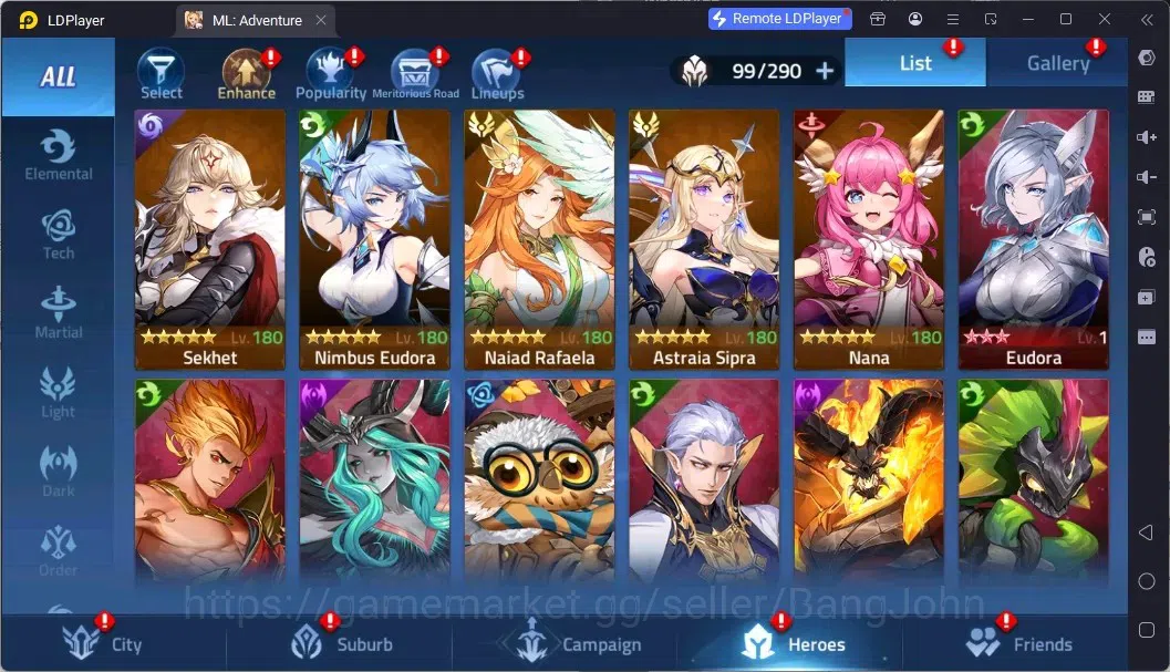 Mobile Legends: Adventure Accounts Global |LV 66|4,7M Power|VIP 7|Camp 47-5|Hero 99|1,009 Diamond|3 Awaken|14 RedStar|Detail 8