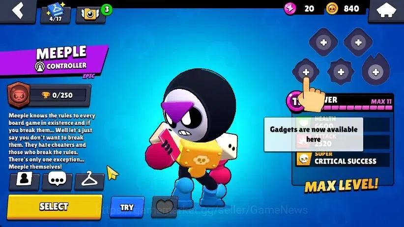 Brawl Stars Accounts 1009 Trophy|15 Brawlers 4 Max Lvl [Meeple,Bo,Edgar,Shelly]| 1 Epic Skins [Shiba Nita] 1 Rare|CN ON|Take 14