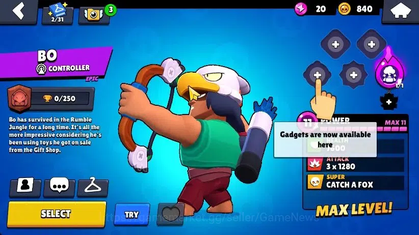 Brawl Stars Accounts 1009 Trophy|15 Brawlers 4 Max Lvl [Meeple,Bo,Edgar,Shelly]| 1 Epic Skins [Shiba Nita] 1 Rare|CN ON|Take 15