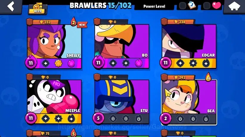 Brawl Stars Accounts 1009 Trophy|15 Brawlers 4 Max Lvl [Meeple,Bo,Edgar,Shelly]| 1 Epic Skins [Shiba Nita] 1 Rare|CN ON|Take 3