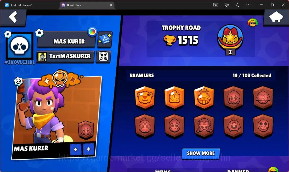 Brawl Stars Accounts Global |1515 Trophy|19 Brawler|1 LV 11 (Nita)|Skin image 2