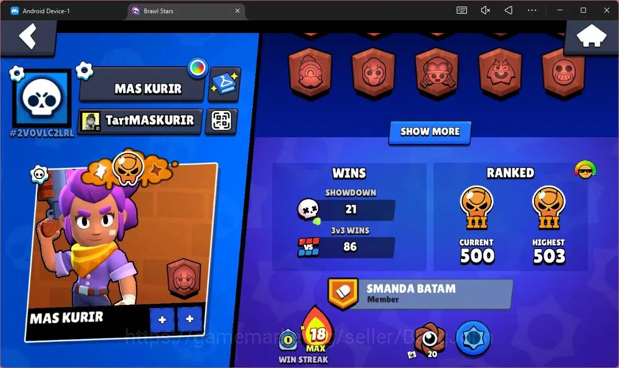Brawl Stars Accounts Global |1515 Trophy|19 Brawler|1 LV 11 (Nita)|Skin image 3