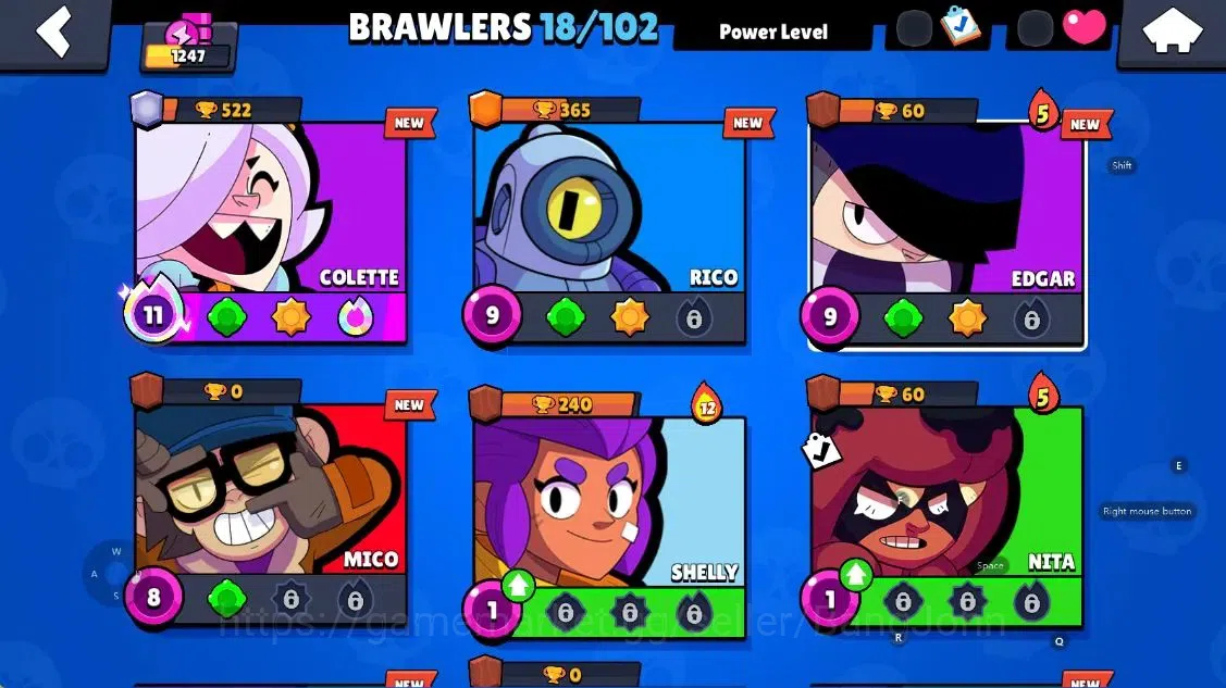 Brawl Stars Accounts Android | 1247 Thropy|18 Brawler-1 Max Lv(Colette  image 5
