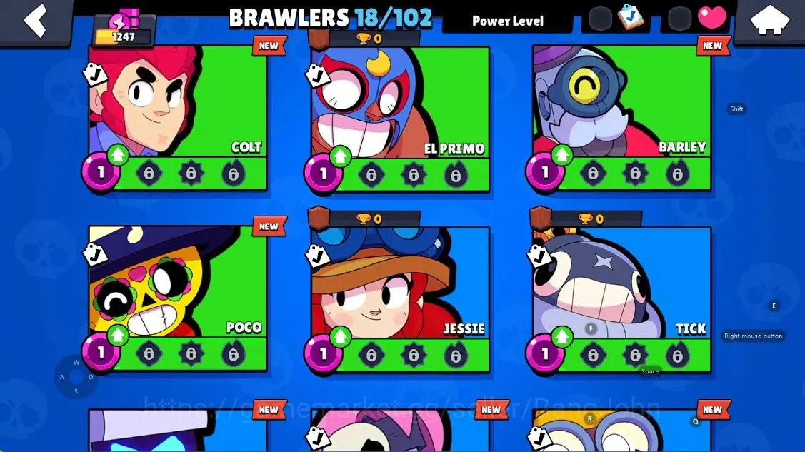 Brawl Stars Accounts Android | 1247 Thropy|18 Brawler-1 Max Lv(Colette  image 6