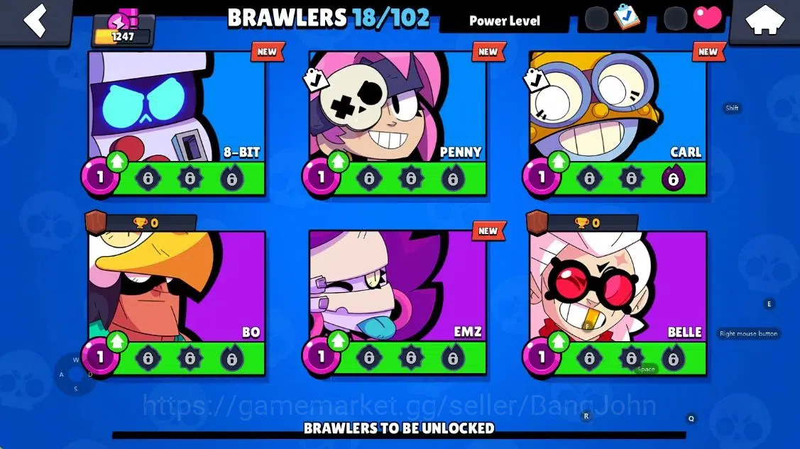 Brawl Stars Accounts Android | 1247 Thropy|18 Brawler-1 Max Lv(Colette  image 7