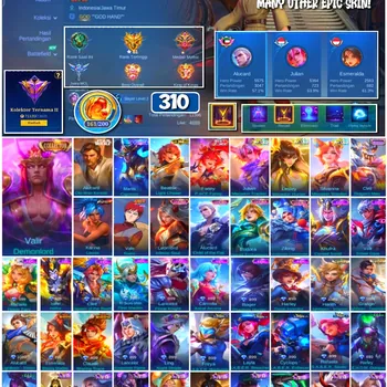 Mobile Legends: Bang Bang Accounts #4384 310 Skins | Alucard Obi-Wan Kenobi (STAR WARS) | Vale Gaara (NARUTO) | Karina Leona