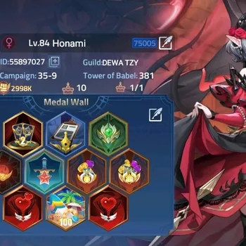 Mobile Legends: Adventure Accounts Sv 75xxx|VIP 6|2,998K Power|Lv 84|88k Diamond|Campaign 35-9|82 Hero,2 UR (Empyrean