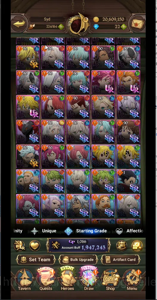 The Seven Deadly Sins: Grand Cross Accounts ASIA | 1,9M CC | 1 LR elizabeth | 5 UR Merlin & Es image 4